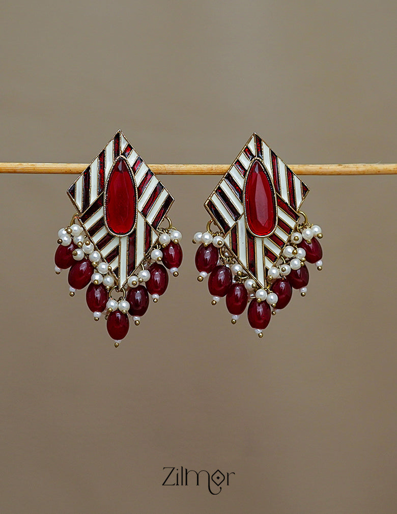 FS1011250 - Pearl Beads hanging Stud Earrings 3-Zilmor