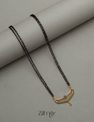 Gold Plated AD Stone Pendant Mangalsutra Necklace - SR100566 3-Zilmor