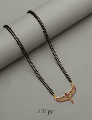 Gold Plated AD Stone Pendant Mangalsutra Necklace - SR100566 4-Zilmor