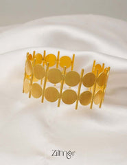 Gold Plated Brass Adjustable Coin Cuff Bangle - AS100737 1-Zilmor
