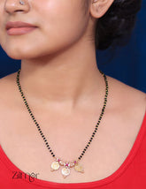 Gold Plated Kaashu Pendant Mangalsutra Necklace - KE100701 2-Zilmor