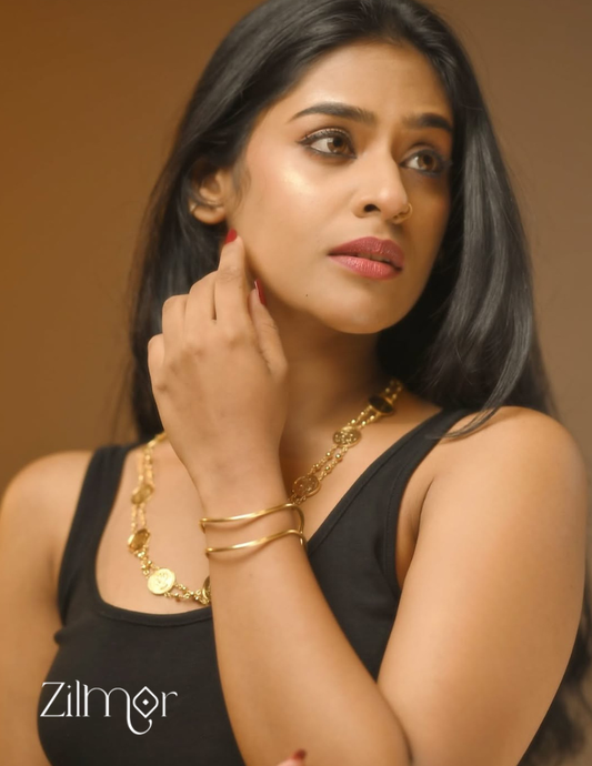 Gold Plated Lakshmi Coin Long Chain SG10057 (color option)