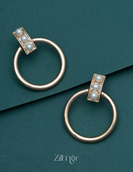 Gold Plated Pearl Earrings - PT100380