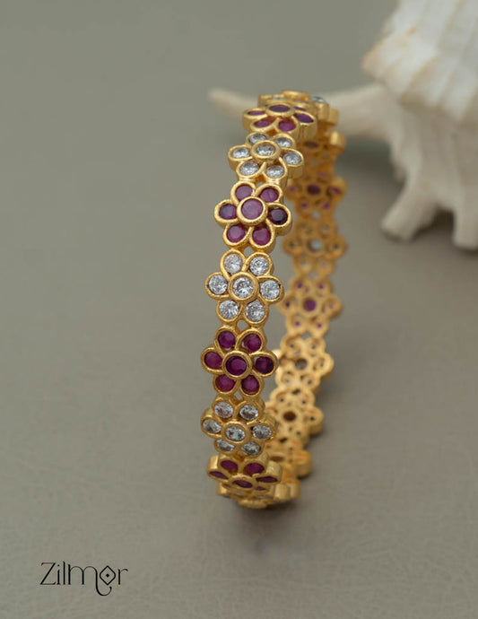 Gold Plated stone bangle - SR100535 2-Zilmor