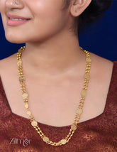 Gold Plated Lakshmi Coin Long Chain SG10057 (color option) 3-Zilmor
