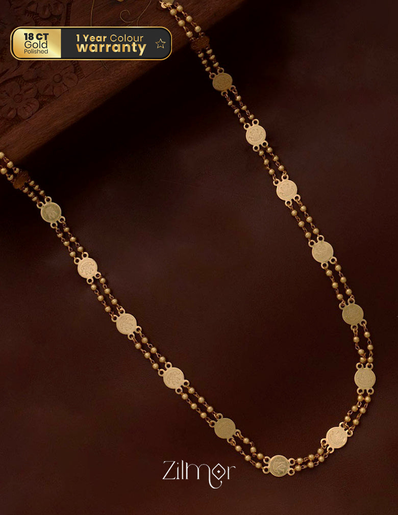 Gold Plated Long Chain Designs Gold Gold Plated Lakshmi Coin Long