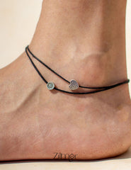 Heart and flower charm Minimal Anklet - KY100271