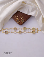 KE101041 - Natural Raw Stone Necklace Set (color option) 4-Zilmor