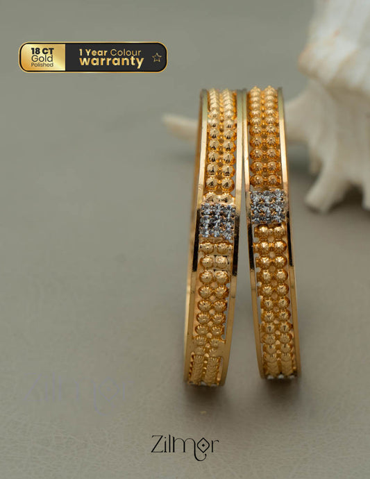 KF101034 -Gold Plated AD stone Bangle (Pair) 1-Zilmor