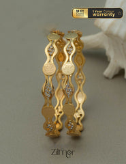 KF101046 - AD Stone with Lakshmi Coin Bangle (Pair) 1-Zilmor