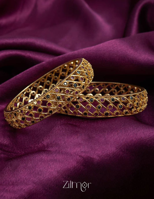 KF101276 - Gold Plated AD Bangle (pair) 2-Zilmor