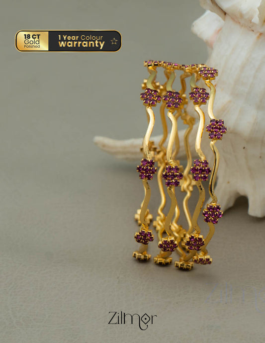 KF101661 - Gold Plated AD Bangles 1-Zilmor