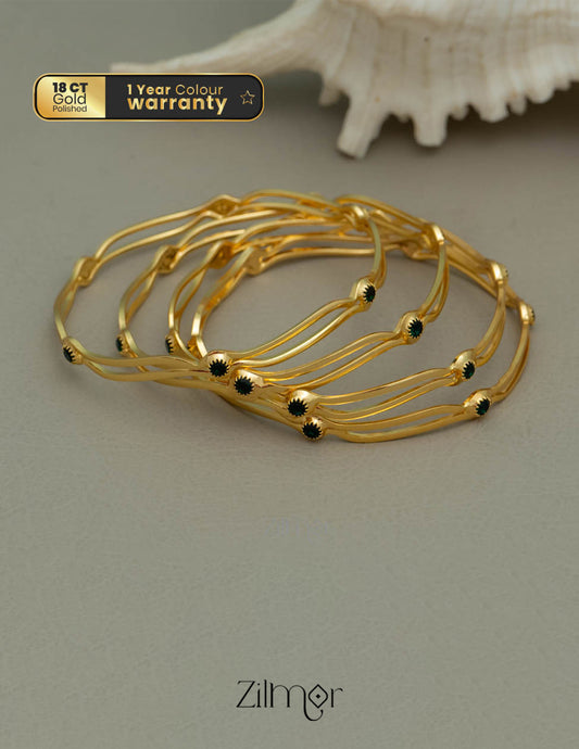 KF101674 - Gold Plated AD Stone Bangles 2-Zilmor