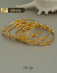 KF101677 - Gold Plated AD Stone Kashu Lakshmi Bangles 2-Zilmor