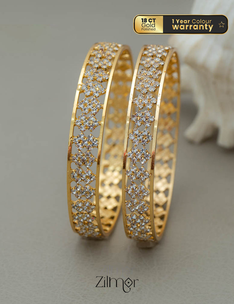 KF101763 - Gold Plated AD Stone Bangles