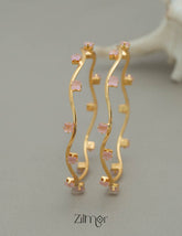 KF101764 - Gold Plated Stone Bangles Daily Wear 1-Zilmor