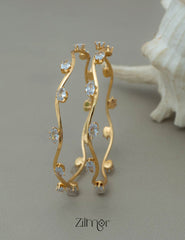 KF101765 - Rubaan Elegant Stone Bangle (color option) - Pair 4-Zilmor