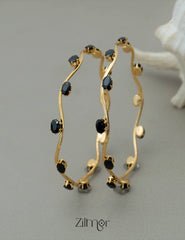 KF101765 - Rubaan Elegant Stone Bangle (color option) - Pair 3-Zilmor