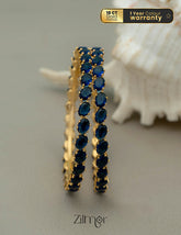 KF200153 - Gold Plated American Diamond Stylish Bangle (color option) (Pair) 1-Zilmor