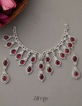 KH100970 - Bridal AD Necklace Earrings Jewellery Set 1-Zilmor