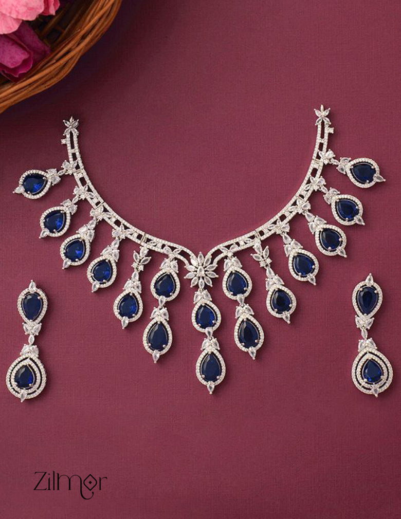 KH100970 - Bridal AD Necklace Earrings Jewellery Set 9-Zilmor