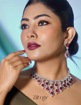 KH100970 - Bridal AD Necklace Earrings Jewellery Set 6-Zilmor