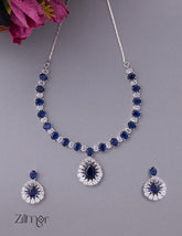 KH101082 - AD Stone Necklace with Earring set 3-Zilmor