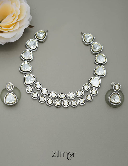 KH101161 - Bridal Kundan Necklace Earrings Set 1-Zilmor