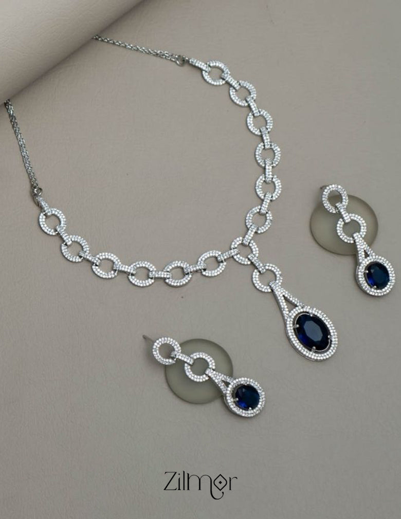 KH101465 - AD Stone Necklace Earrings Set 5-Zilmor