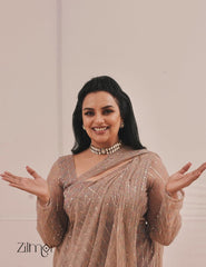 KH101507 - Moissanite Stone Kundan Necklace Earrings Set 3-Zilmor