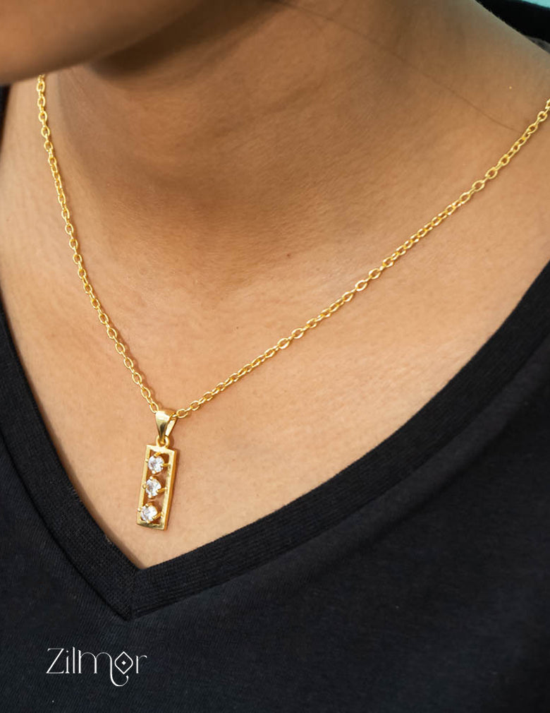 KJ101183 - Simple pendant Necklace 3-Zilmor