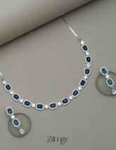 KL101213 - AD Stone Necklace with Earring set (color option) 1-Zilmor