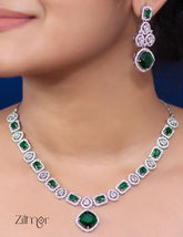 KL101377 - AD Necklace with matching Earrings 2-Zilmor