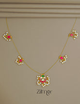 KS1011359- Kemp Pendant Pearl Semi precious Stone Hanging Invisible Necklace 1-Zilmor