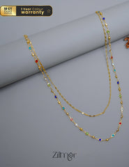 KT1011544 - Gold Tone Semi Precious stone Layered Necklace 2-Zilmor