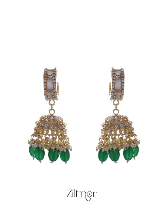 KV200119 - Beads hanging Jhumka Earrings 2-Zilmor