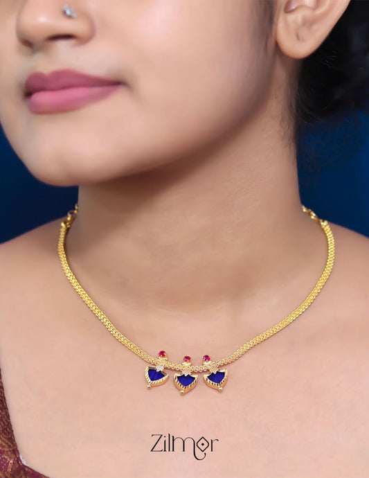 KY101151 - Simple Three Petals Palakka Necklace 2-Zilmor