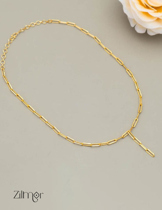 KY101479 - Anti Tarnish Paper Clip Necklace 2-Zilmor