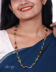 KY101482 - Multi Color Semi Precious Stone Long Necklace 2-Zilmor