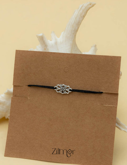 KY101720 - Silver Plated Charm Thread Anklet 1-Zilmor