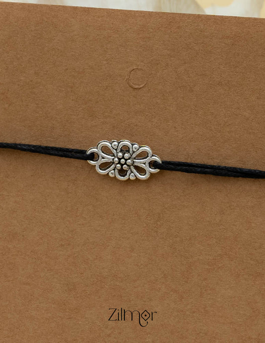 KY101720 - Silver Plated Charm Thread Anklet 2-Zilmor