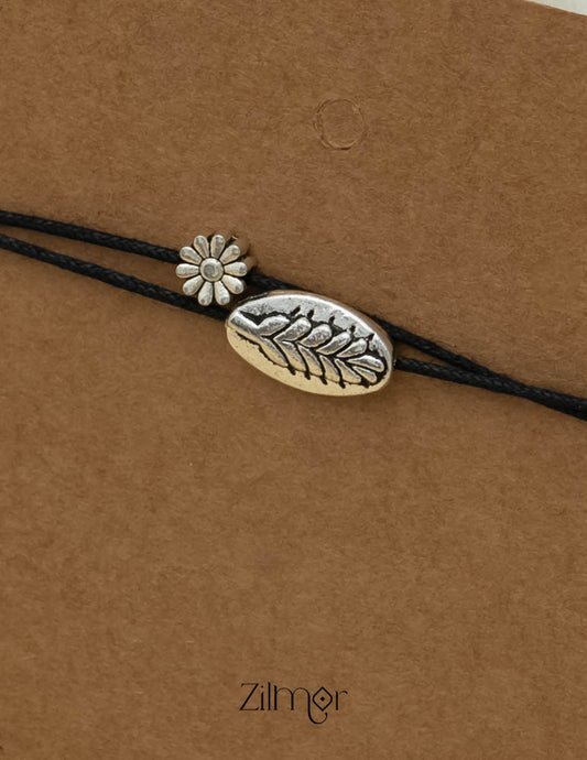 KY101737 - Silver Plated Charm Thread Anklet 2-Zilmor