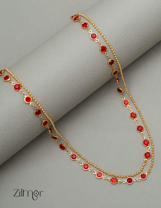 KY101782 - Simple Double layer Necklace Bracelet set 2-Zilmor