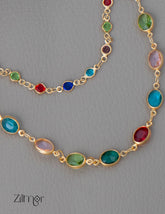 KY101994 - Simple AD Stone Double layer Necklace 2-Zilmor