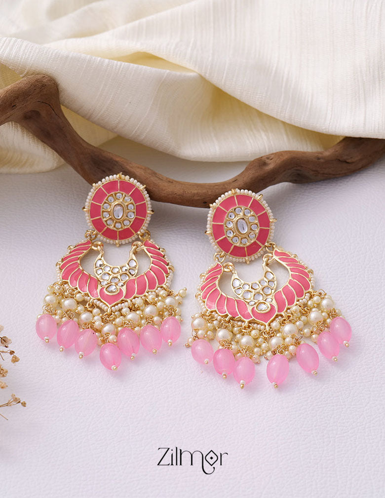 Kundan Enameled Earrings - FS100861 3-Zilmor