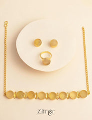 Liba - Multi Colour Natural Stone Necklace Earrings Set (color option) 2-Zilmor