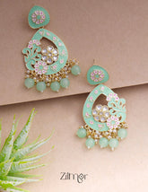 Marva - Kundan Meenakari Chandbali Earrings 5-Zilmor