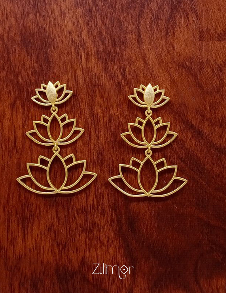 Matt Gold Finish Earrings - FS100132