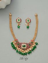 NV1011312 - Beads Hanging Pendant Antique Necklace Earrings Set 1-Zilmor
