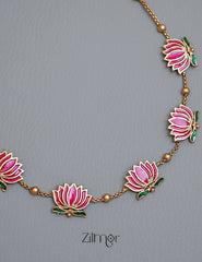 NV1011606 - Premium Antique  Lotus Necklace with Earrings 4-Zilmor